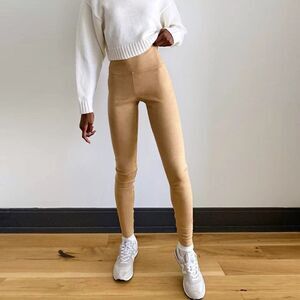 Aritzia Wilfred Free Daria Tan Faux Suede Leggings